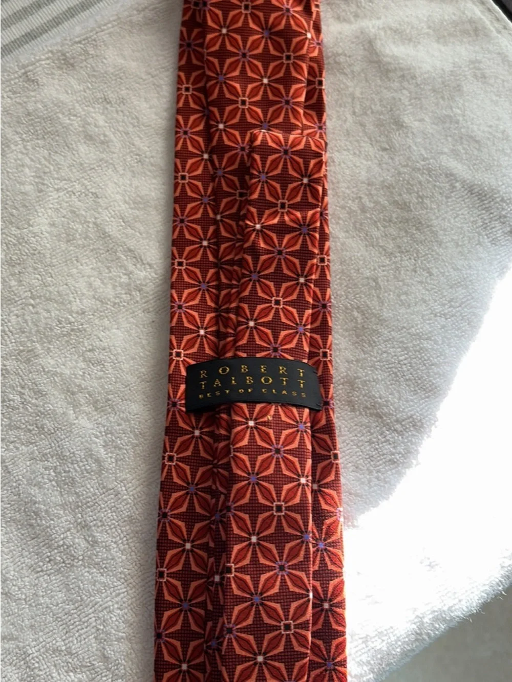 Robert Talbott Orange Geometric Silk Tie